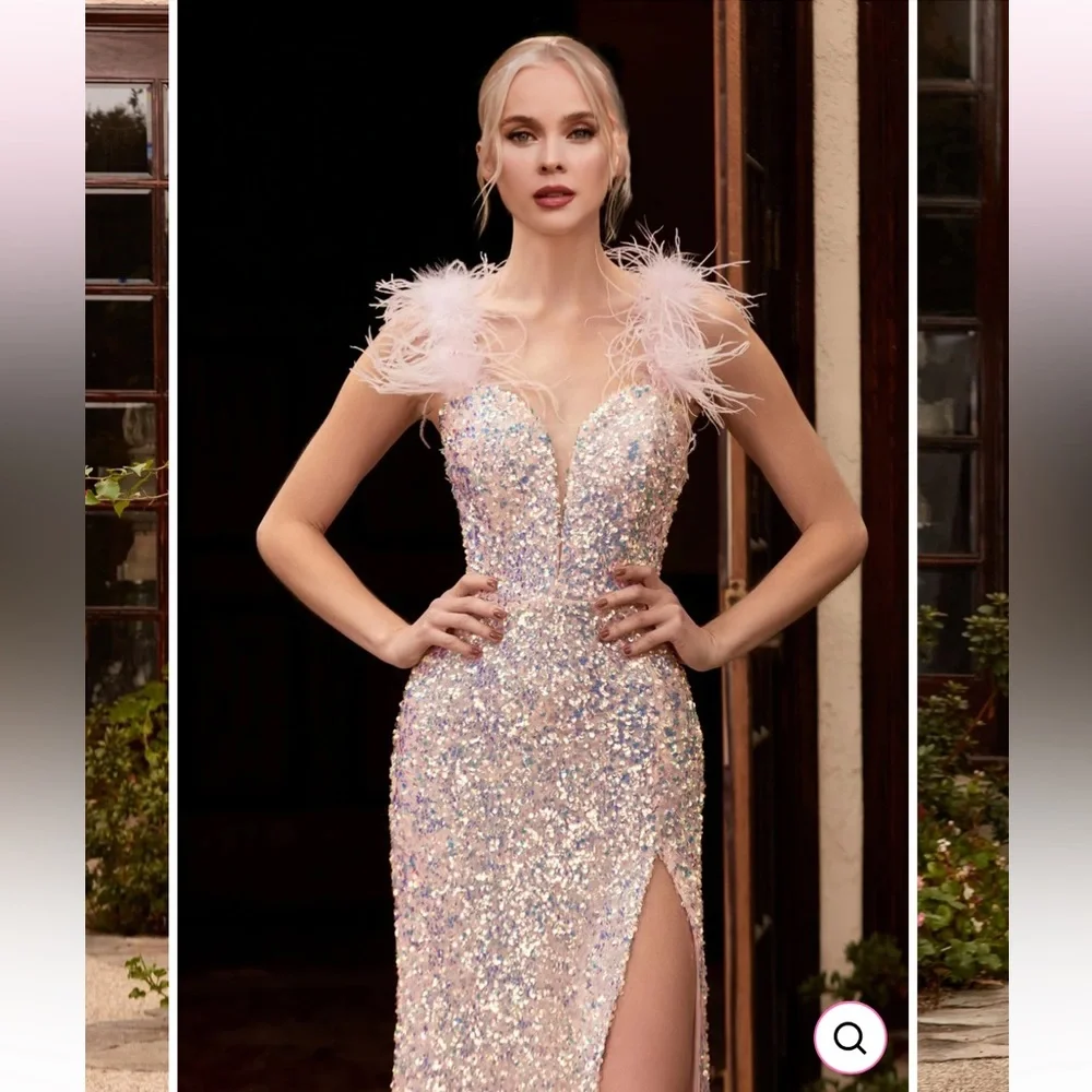 CINDERELLA DIVINE sequin dress in light pink - Picture 1 of 3